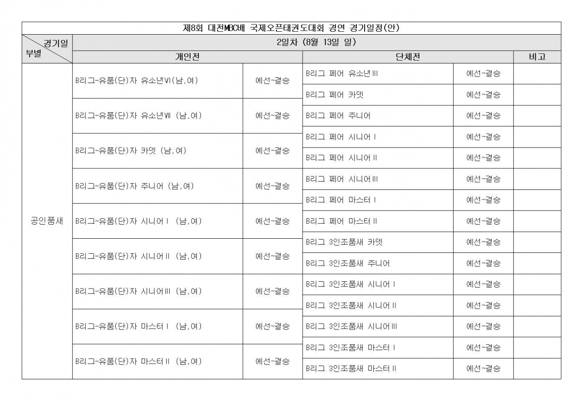 제8회 대전MBC배국제오픈태권도대회 경연 경기일정(안)003.jpg